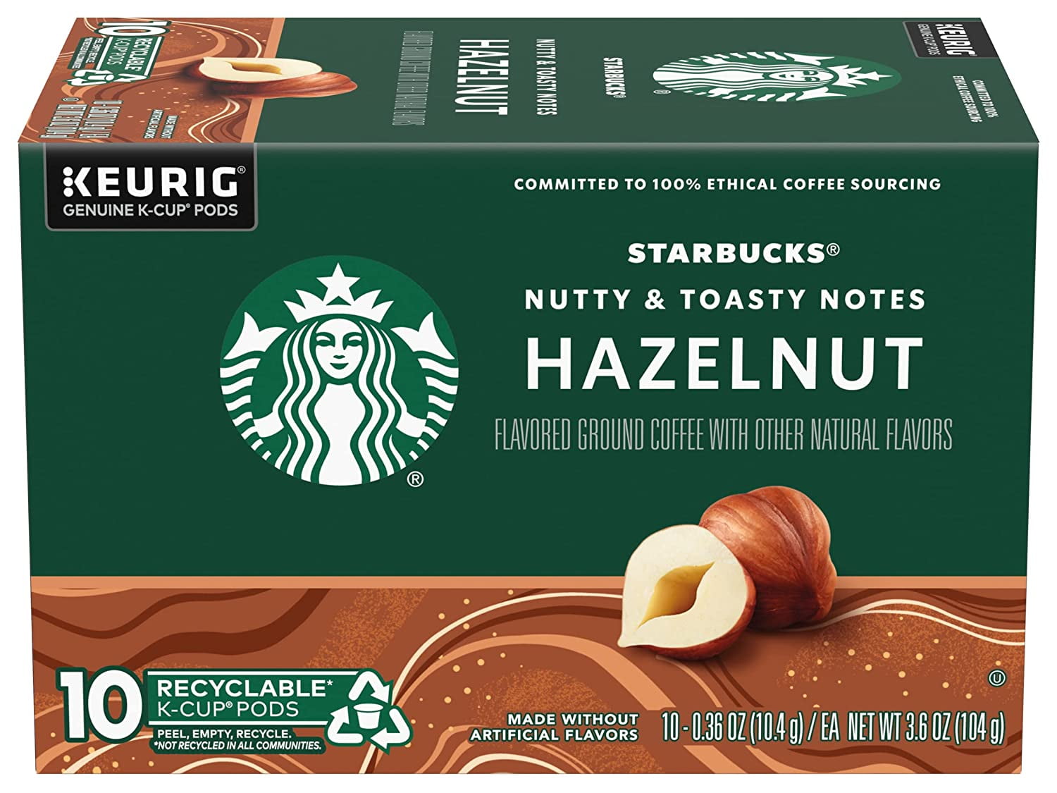 Starbucks Flavored Ground Coffee Hazelnut 10 KCups