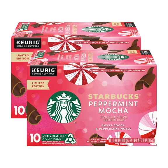 Starbucks Flavored K-Cup Coffee Pods (Peppermint Mocha, 10 Count (Pack Of 2)) 10 Count (Pack Of 1)