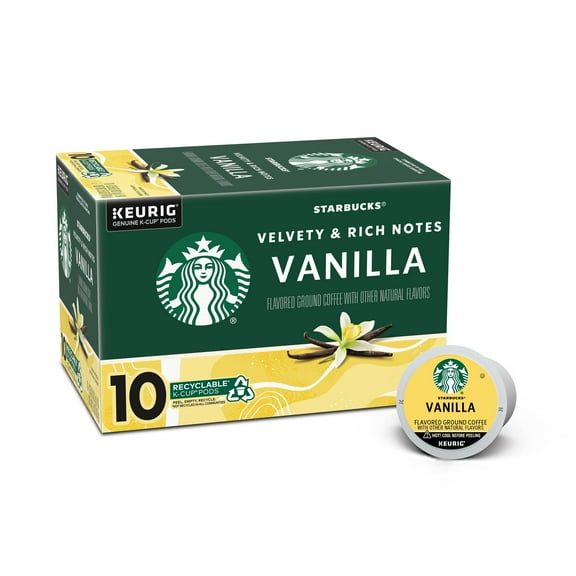 Starbucks Flavored K-Cup Coffee Pods Vanilla For Keurig Brewers 1 Box (10 Pods)