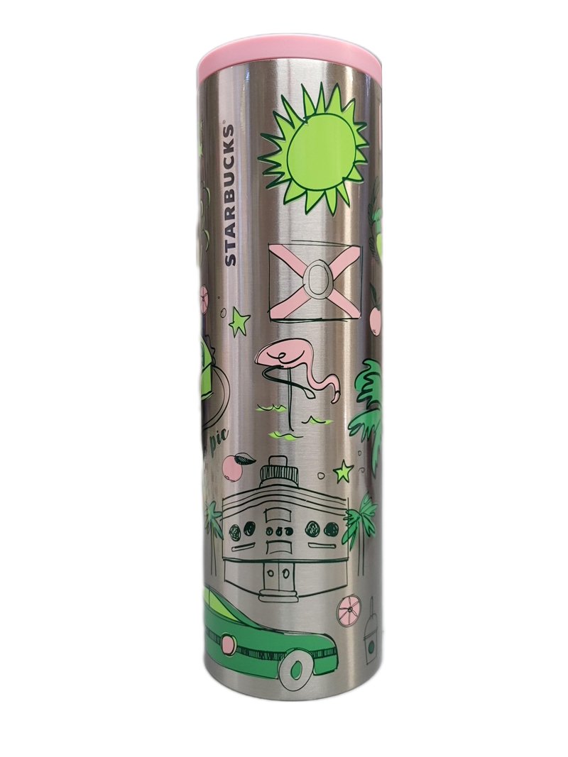 Starbucks Florida Sunshine Metal 16 Oz Stainless Steel Tumbler