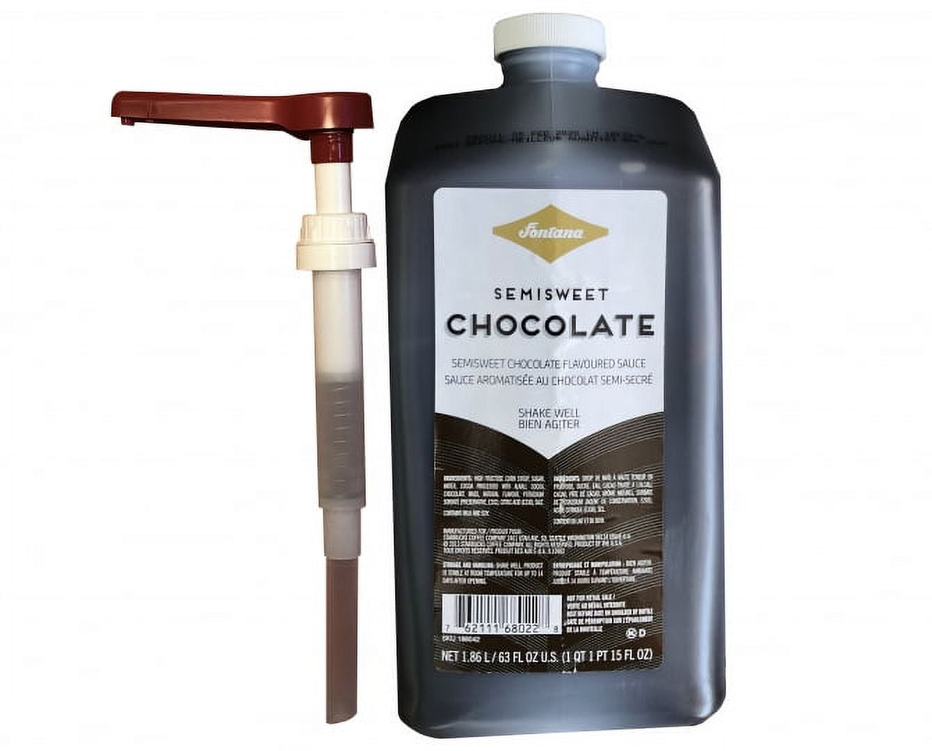 Starbucks Fontana | Frappuccino Mocha Sauce; Beverage, Baking, Dessert Base | Semi-Sweet Chocolate, 63 oz (Combo: Bottle + Pump)