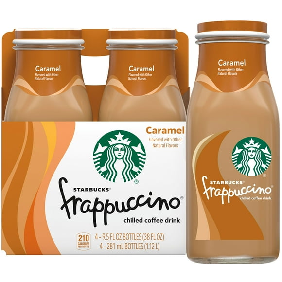 Starbucks Frappuccino Chilled Coffee Drink, Caramel, 4 Count, 9.5 fl oz Bottles