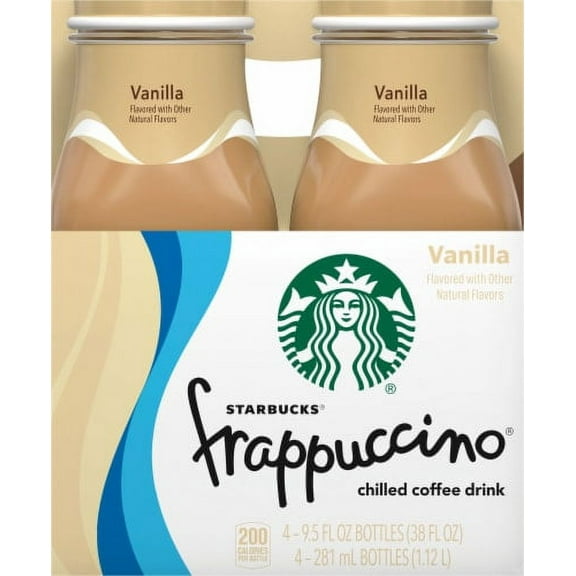 Starbucks Frappuccino Coffee Drink Chilled Vanilla 4 Count 38 oz