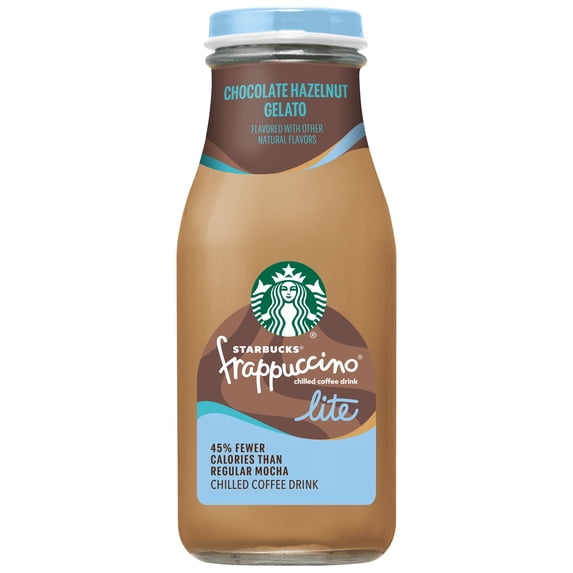 Starbucks Frappuccino Bottle Coffee Drink Lite Chocolate Hazelnut Gelato 9.5 fl oz Cow Milk