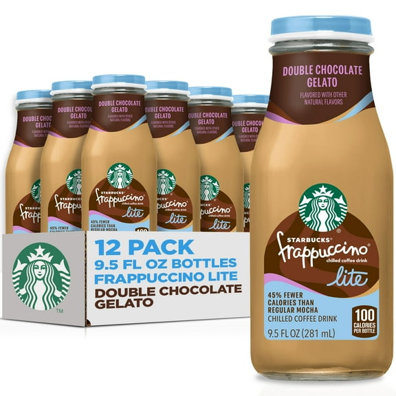 Starbucks Frappuccino Lite Double Chocolate Gelato, 12 Pack 9.5 fl oz Bottles