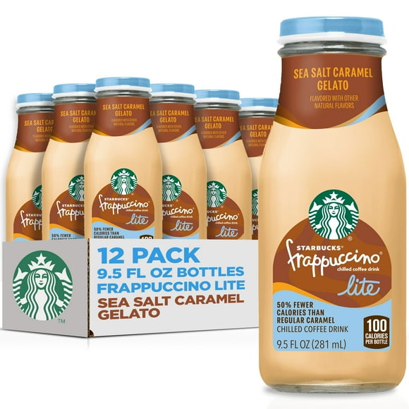 Starbucks Frappuccino Lite Sea Salt Caramel Gelato, 12 pack 9.5 fl oz bottles