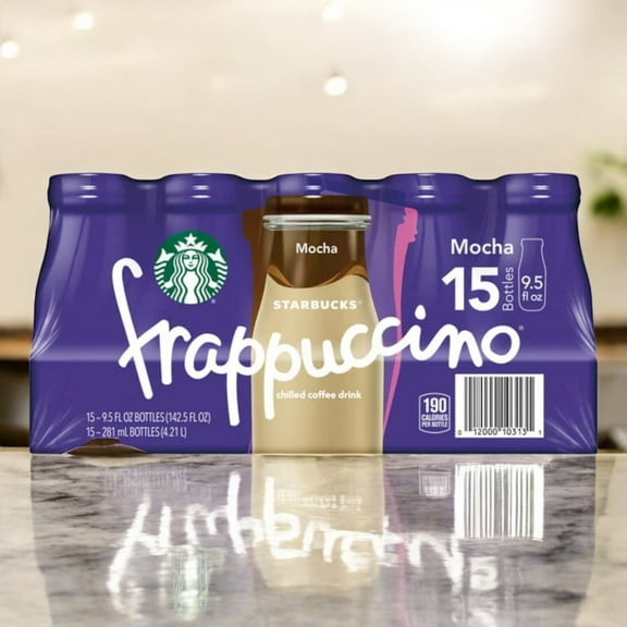 Starbucks Frappuccino Mocha Chilled Coffee Drink, 9.5 fl oz Bottles, 15 Pack