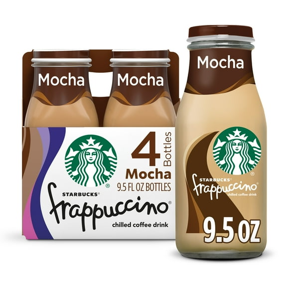 Starbucks Frappuccino Mocha Iced Coffee, 9.5 oz, 4 Pack Bottles