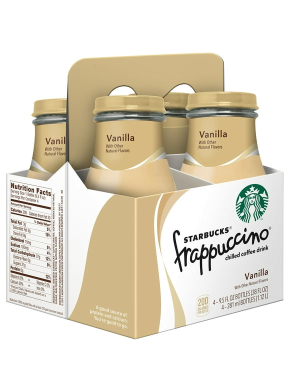 Starbucks Frappuccino Vanilla Chilled Coffee Drink, 9.5 fl oz, 4 Pack