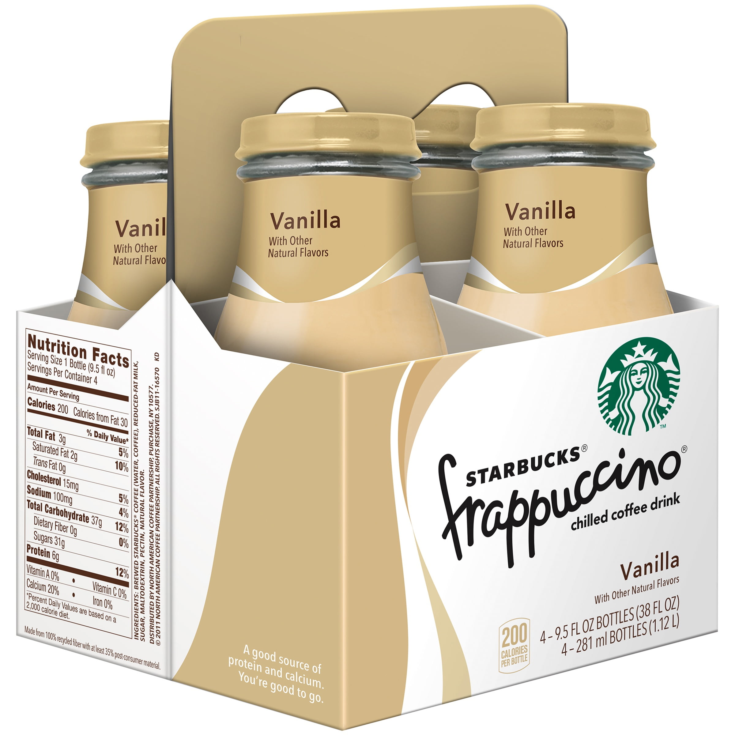 Starbucks Coffee Vanilla Frappuccino 9.5 oz Glass Bottle Pack of 24 –