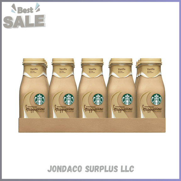 Starbucks Frappuccino Vanilla Iced Coffee, 9.5 oz, 15 Pack Bottles
