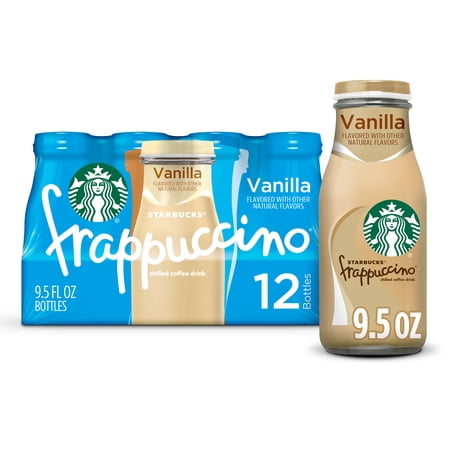 Starbucks Frappuccino Vanilla Iced Coffee Drink, 9.5 fl oz 12 Pack Bottles
