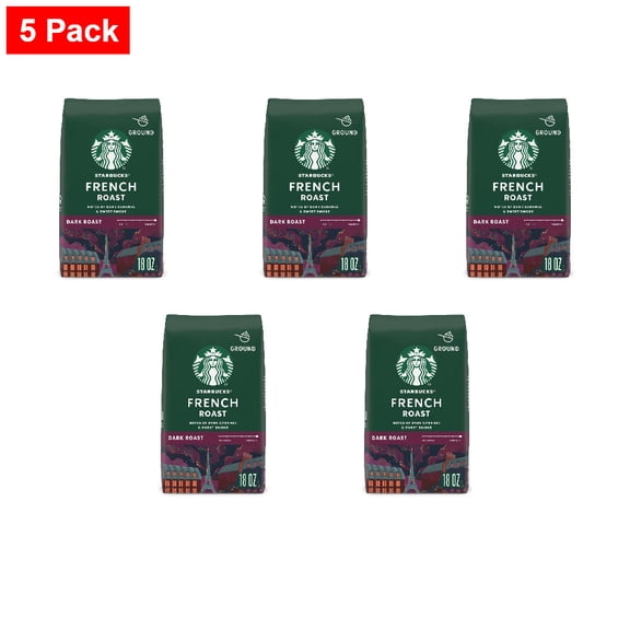 Starbucks French Dark Roast Ground Coffee 18 oz - 5 Pack