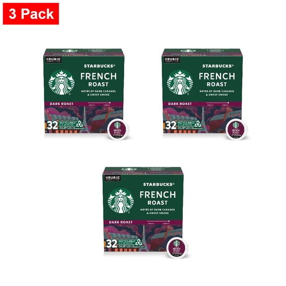 Starbucks French Roast Dark Roast K-Cup Coffee Pods 32 ct - 3 Pack