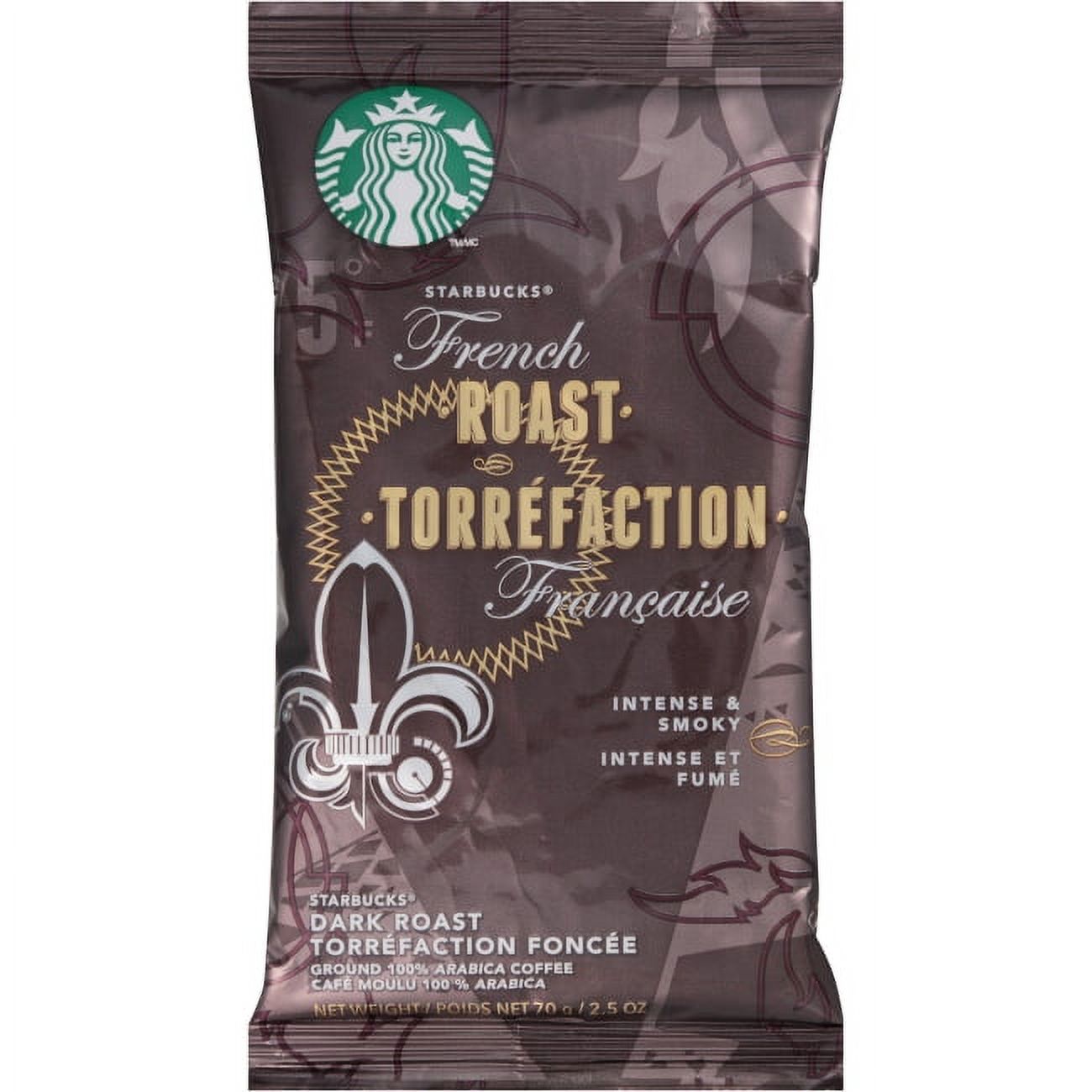 Starbucks French Roast Ground Coffee Packets Portion Pack Dark/Bold