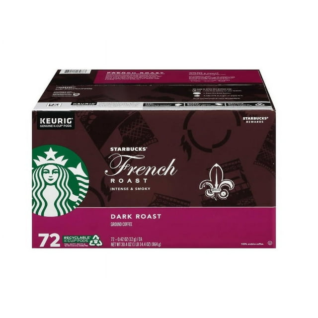 Starbucks French Roast KCup Coffee Pods, 72 Count