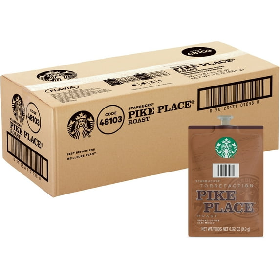 Starbucks Freshpack Pike Place Roast Coffee - Compatible with Flavia Aroma, Flavia Barista, FLAVIA Creation 600, 500, 200, 150, 300 - Medium - 0.3 oz - 76 / Carton