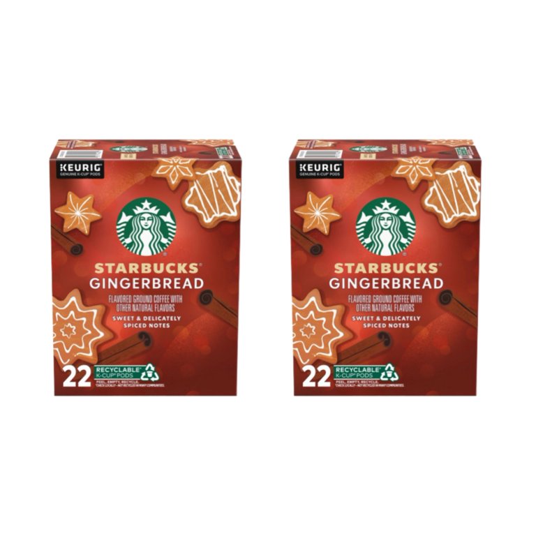 Starbucks Gingerbread Light Roast Coffee K Cup Pods, 44 K Cups