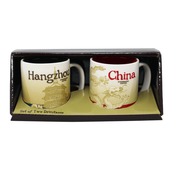 Starbucks Global Icon Series Hangzhou and China Demitasse Mugs, 3 Oz (2 Pack)