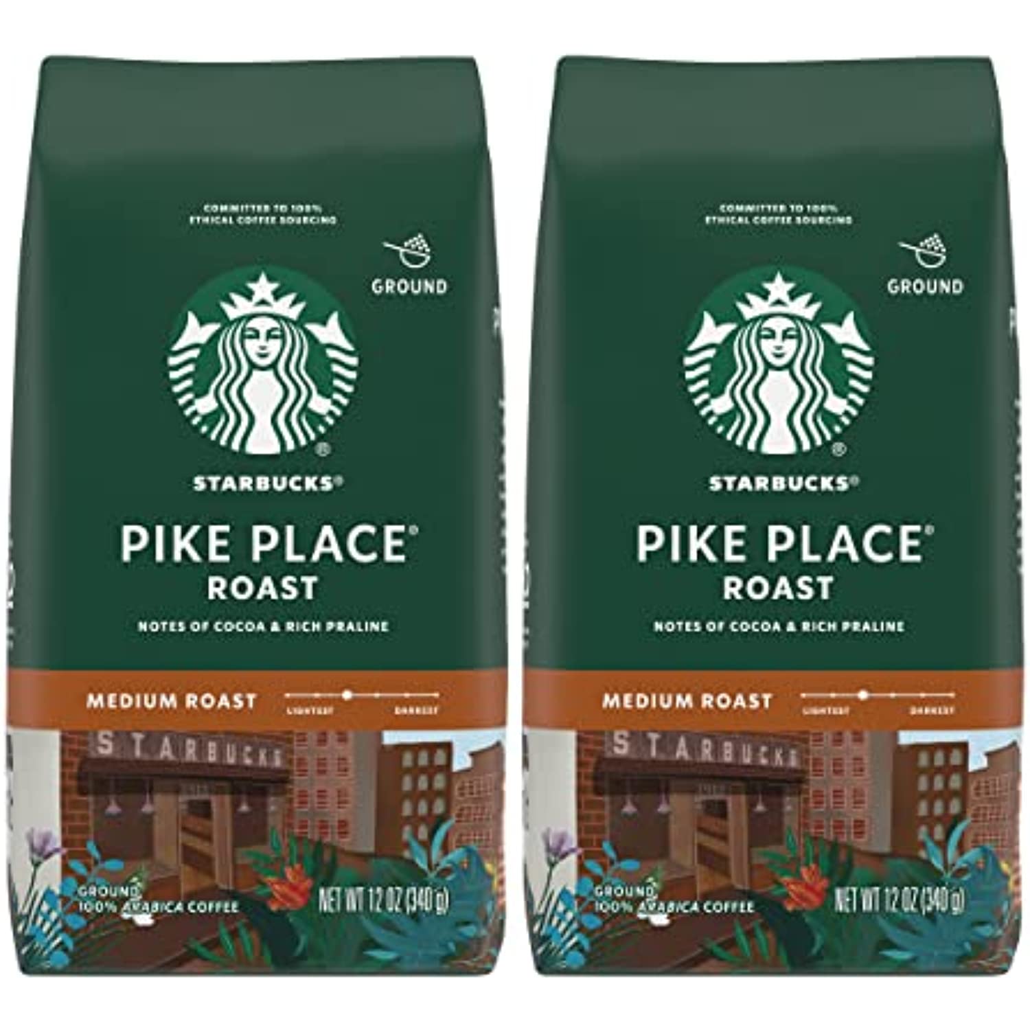 Starbucks Ground Coffee Bag, Pike Place Roast, Medium Roast Coffee