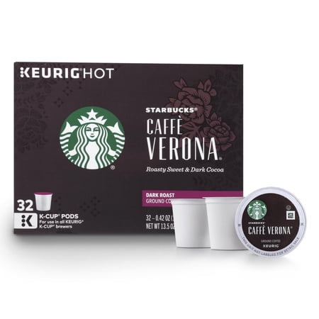 Starbucks Ground Coffee Dark Roast Caffe Verona 32 K-Cups (Pack of 32)