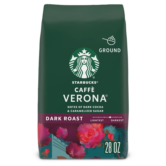 Starbucks Ground Coffee-Dark Roast Coffee-Caffè Verona-100% Arabica-1 bag (28 oz) YU4