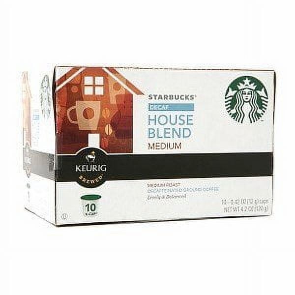 Starbucks Ground Coffee Decaf Medium Roast House Blend 10 KCups (Pack