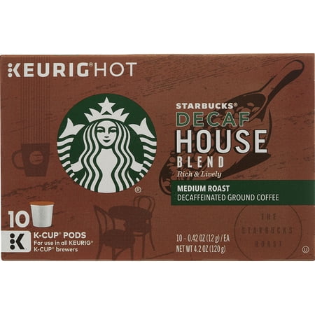 Starbucks Ground Coffee Decaf Medium Roast House Blend -- 10 K-Cups