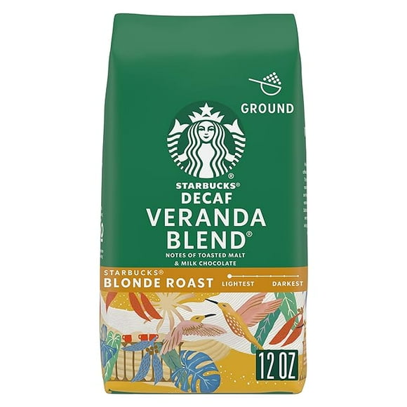 Starbucks Ground CoffeeStarbucks Blonde Roast CoffeeDecaf Veranda Blend100% Arabica1 bag (12 oz)