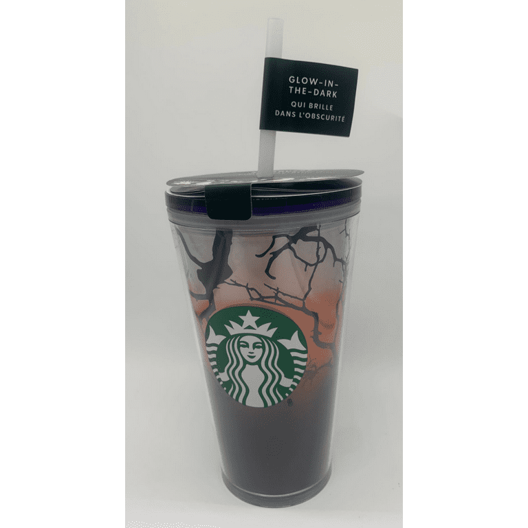 Starbucks Halloween Fall Cup Glow In The Dark Tree W Stickers 16oz Tumbler  NWT