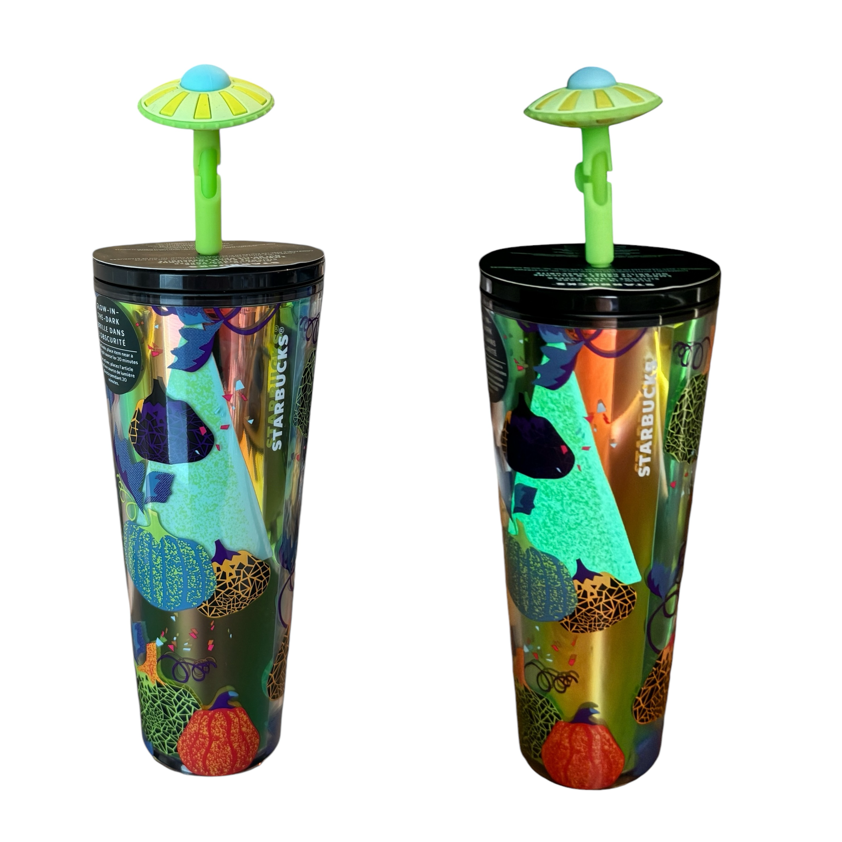 Starbucks Halloween 2024 UFO Pumpkin 24 Oz Glow In The Dark