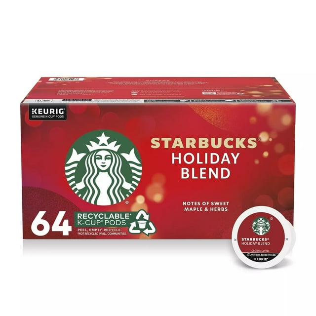 Starbucks Holiday Blend Coffee K-Cups (64 Count) - Walmart.com