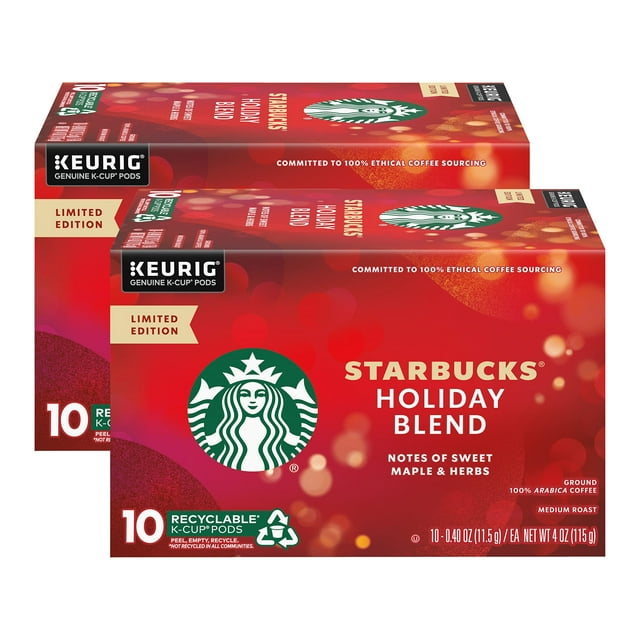 Starbucks Holiday Blend K-Cups Coffee (Holiday Blend, 10 Count (Pack Of