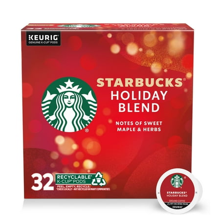 Starbucks Holiday Blend, Medium Roast K-Cup Coffee Pods, 32 Count K Cups