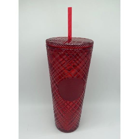 Starbucks Holiday Christmas 2021 Red Bling Studded Cold Tumbler 24oz New