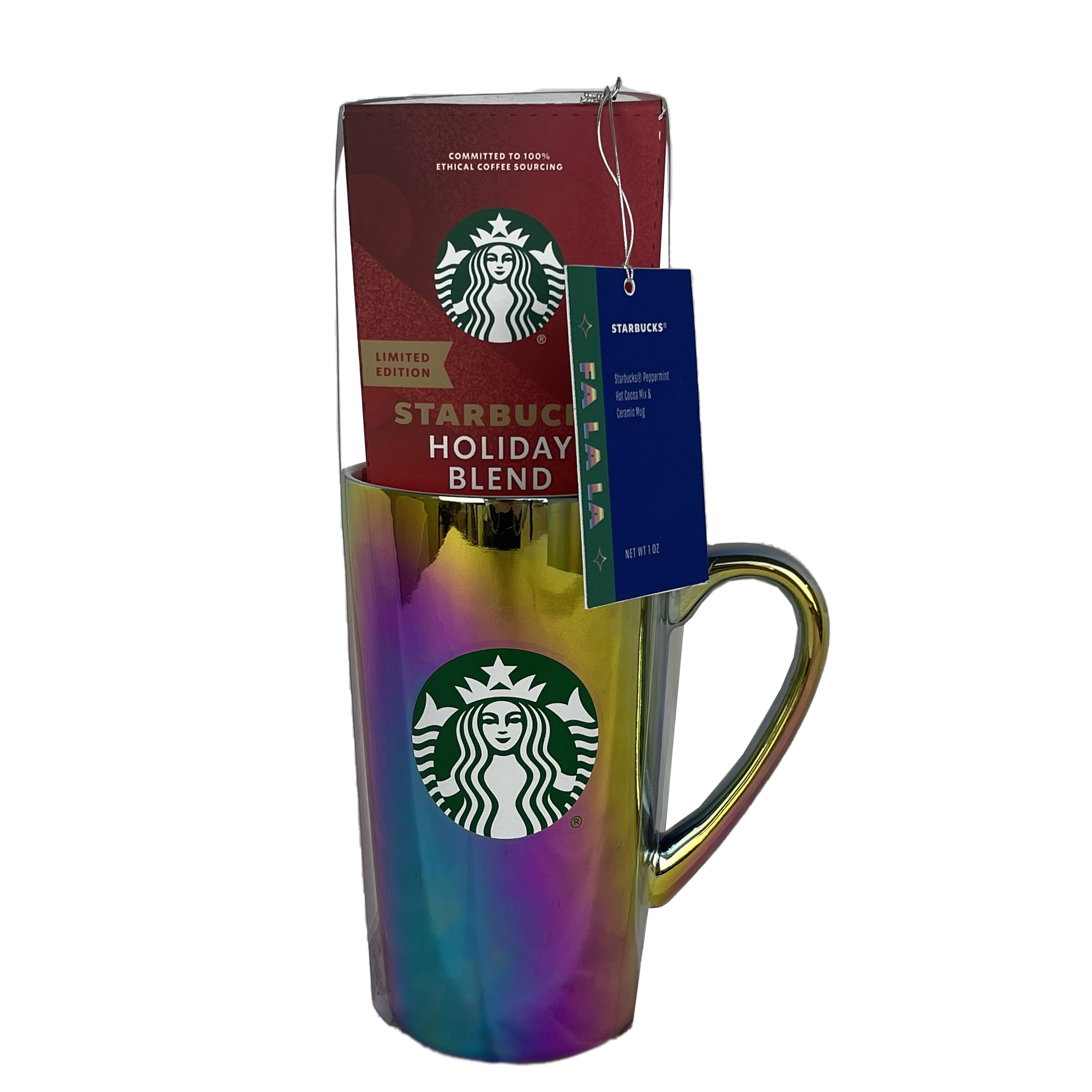 STARBUCKS Happy Holidays 16oz Cold Cup & Instant Iced Coffee Gift Set  Snowflakes