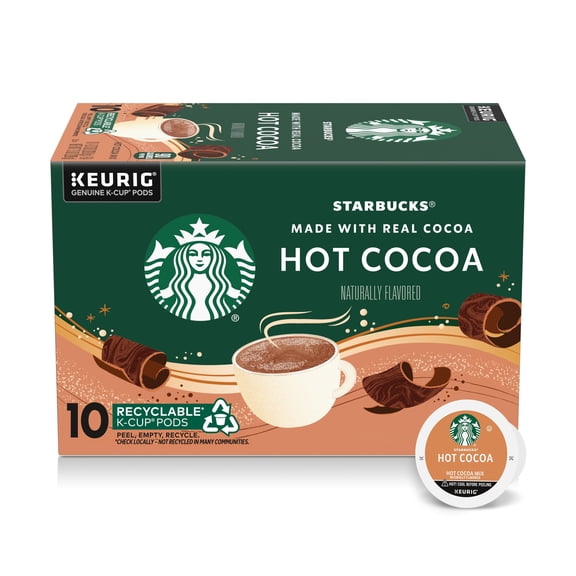 Starbucks Hot Cocoa, Made with Real Cocoa, K-Cup Coffee Pods, 10 Count