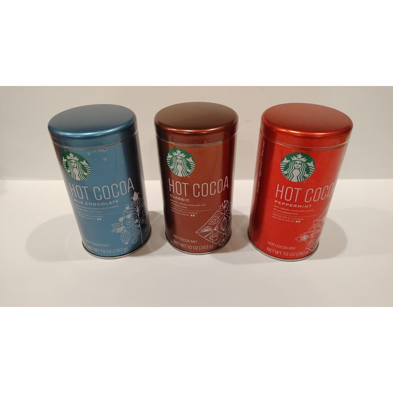 Starbucks Hot Cocoa Milk Chocolate, Classic, and Peppermint 10z