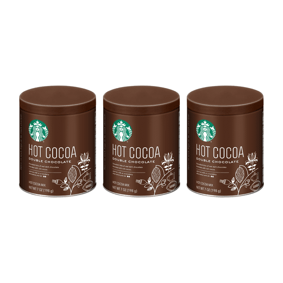 Starbucks Hot Cocoa Mix Tin, Double Chocolate, 7 oz (3 Pack)