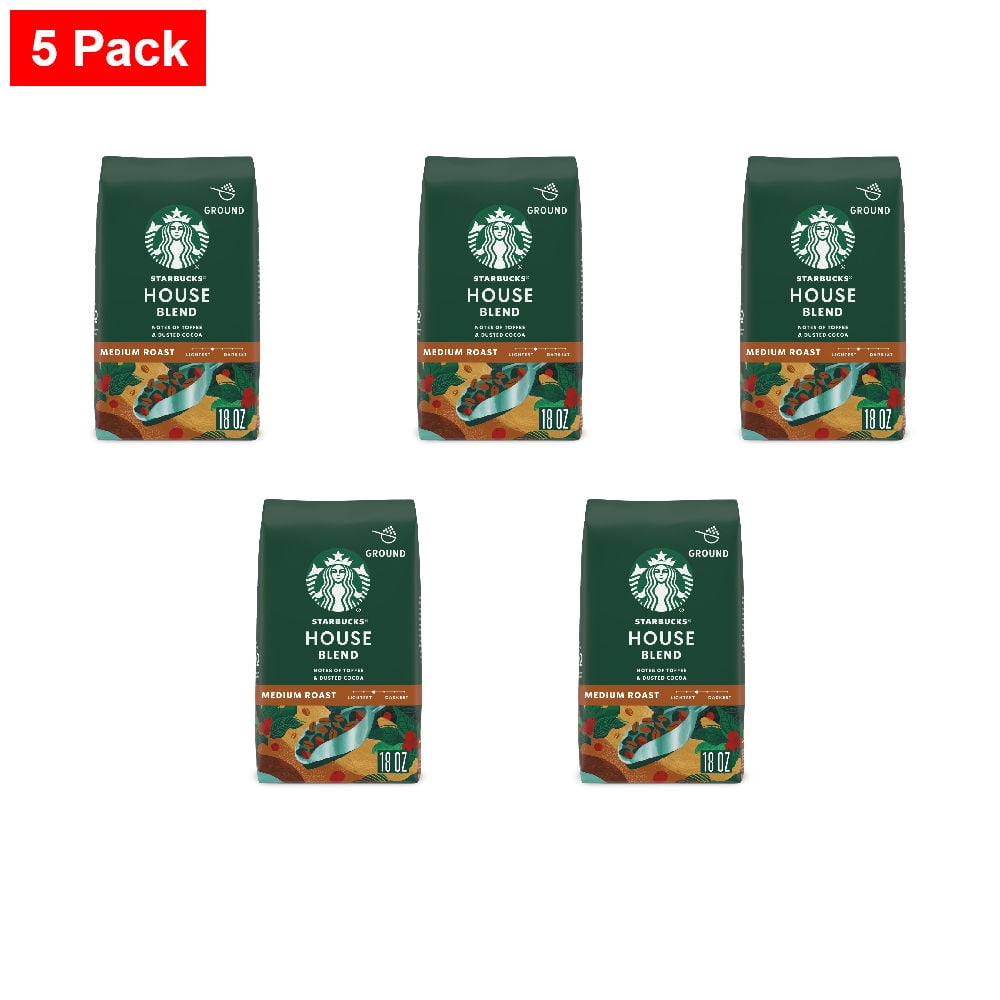 Starbucks House Blend Medium Roast Ground Coffee 18 oz - 5 Pack