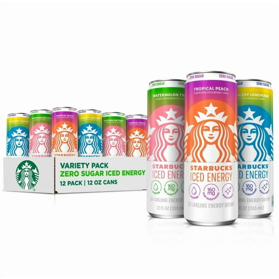 Starbucks Iced Energy 3 Flavor Variety Pack 12 fl oz Cans, 12 pack