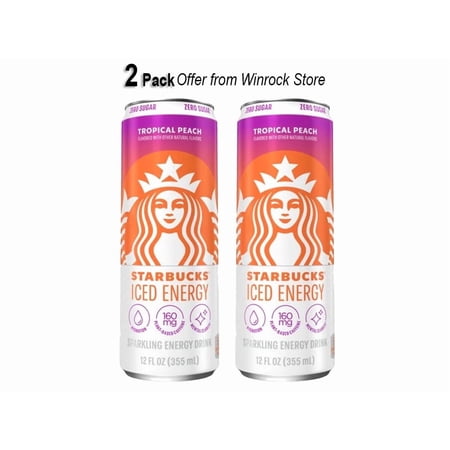 Starbucks Iced Energy Tropical Peach 12 fl oz (2 Cans) Offer from Winrock Store