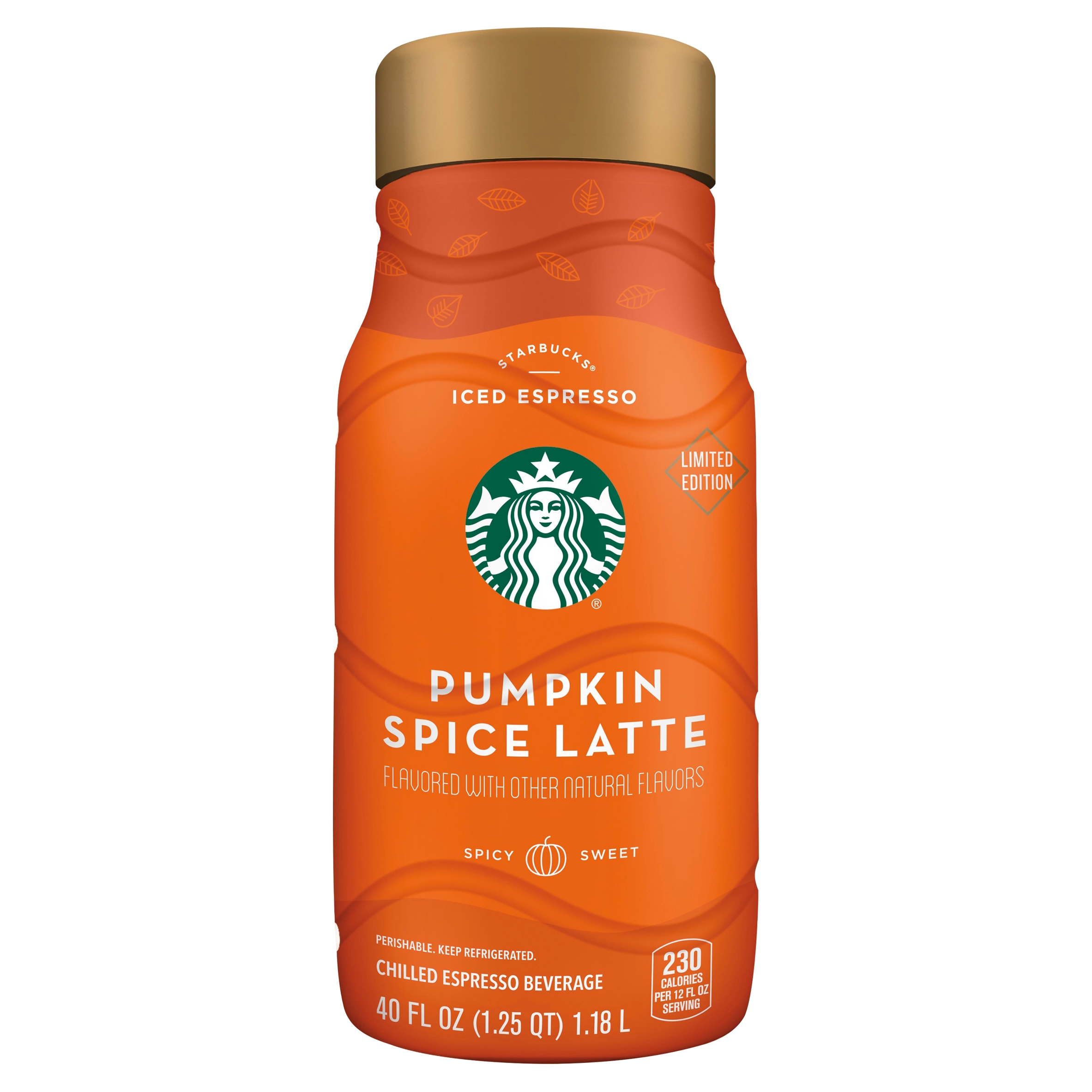 Starbucks Iced Espresso Chilled Espresso Beverage Pumpkin Spice Latte Flavored 40 Fl Oz Bottle