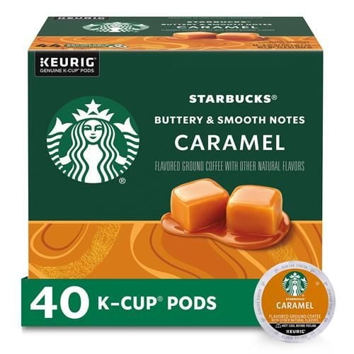Starbucks K-Cup Coffee PodsCaramel Flavored Coffee100% Arabica1 box (40 pods)