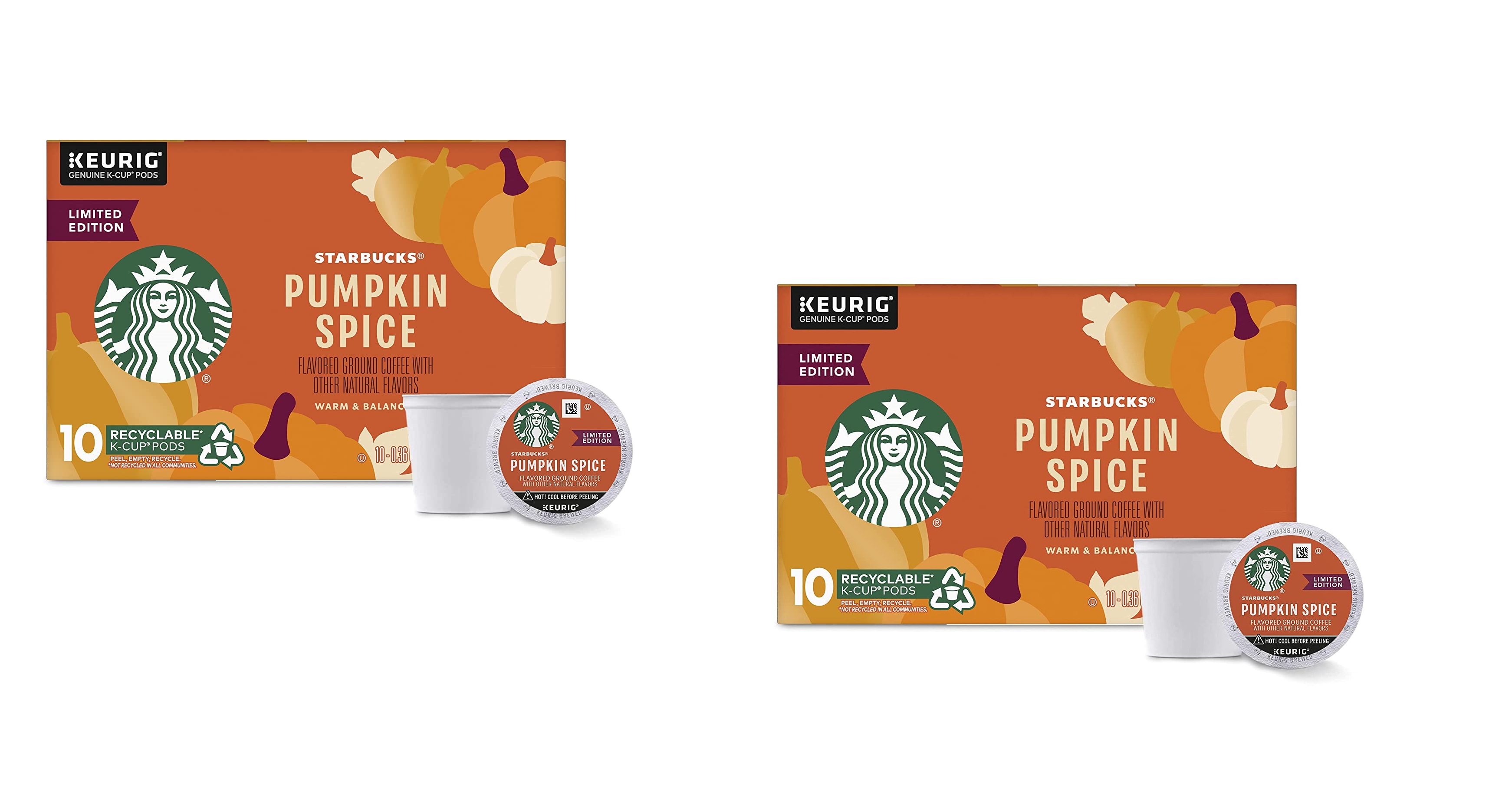 Starbucks K Cup Coffee Pods — Light Roast Coffee — Pumpkin Spice — Fall