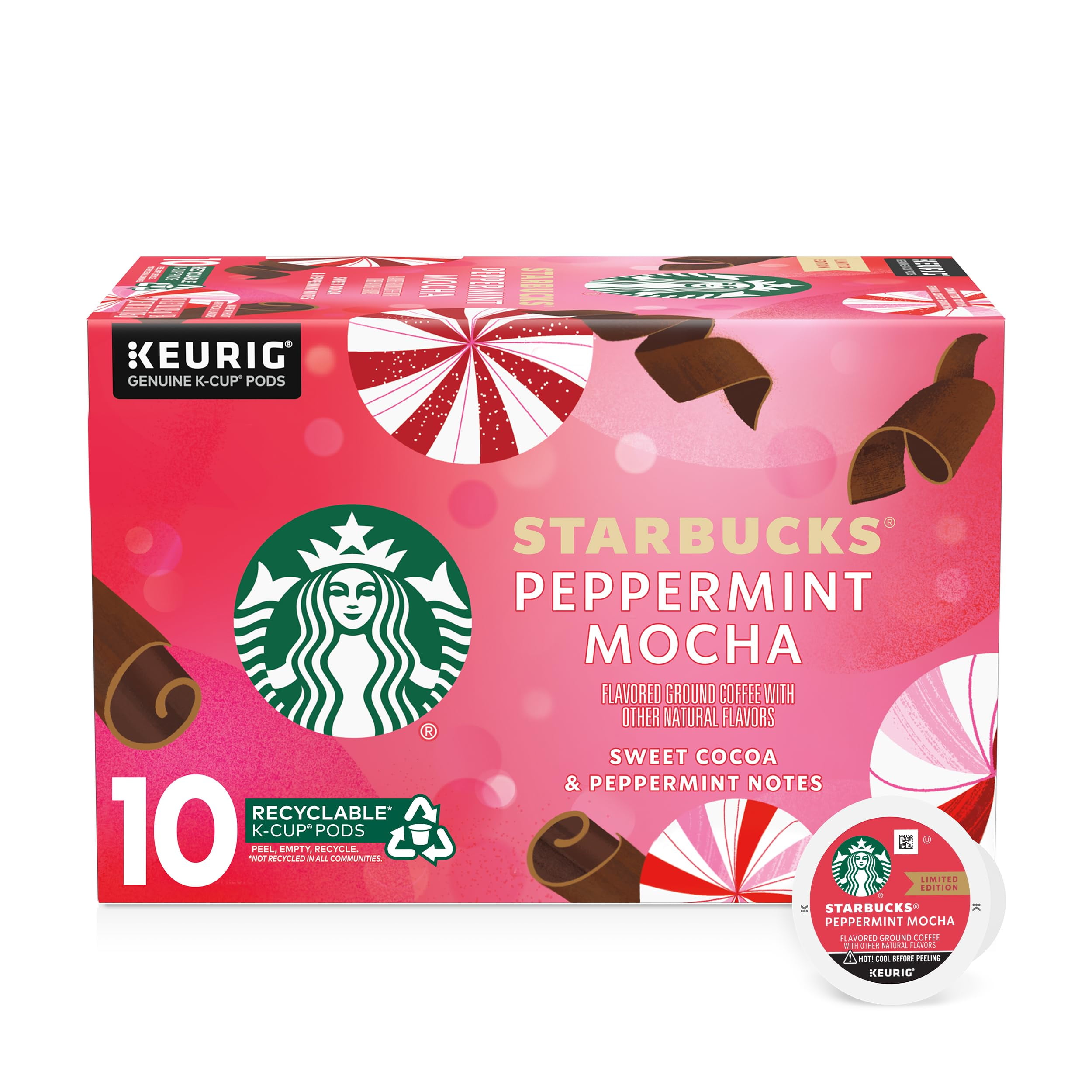 Starbucks KCup Coffee Pods, Peppermint Mocha Naturally Flavored Coffee