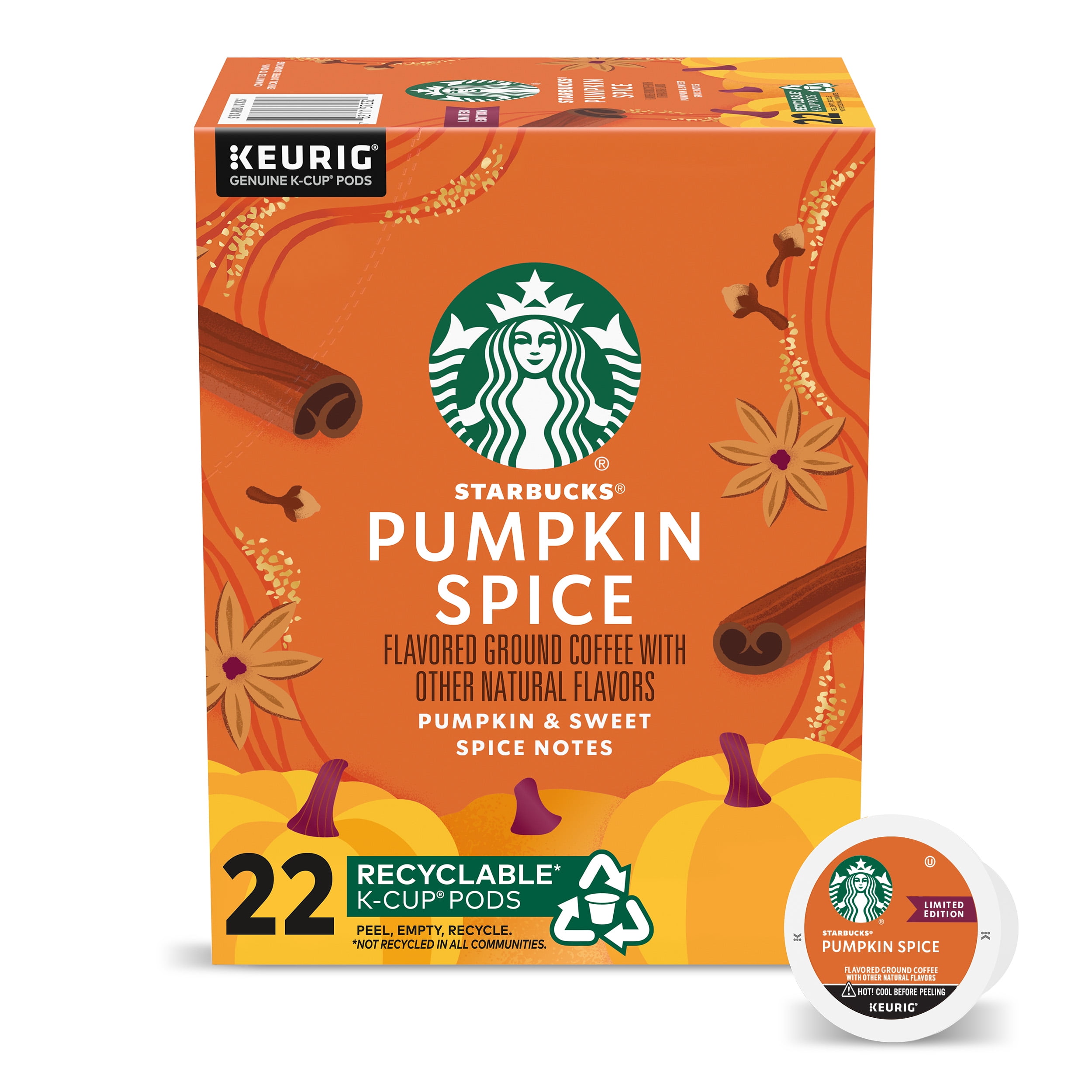 Starbucks Coffee Company Holiday Limited Edition Gingerbread Coffee K Cups  Pods - 22 count - 1 box