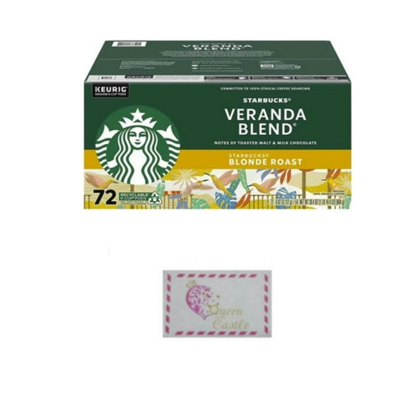 Starbucks K-Cup Coffee Pods | Veranda Blend Light Roast | Blonde Roast- 72ct Pods with Queen of the Caastle Gift Tag