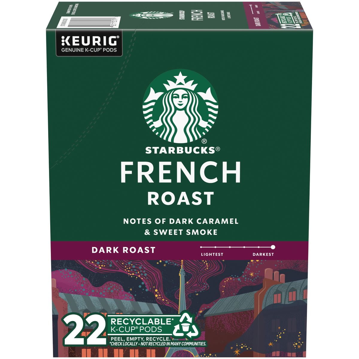 Starbucks Keurig French Roast Dark Roast Coffee Pods - 22 K-Cups