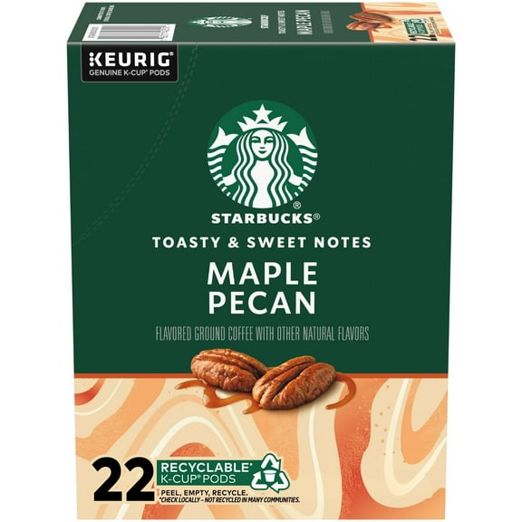 Starbucks Keurig Maple Pecan Maple Light Roast Coffee Pods - 22 K-Cups - Pack of 2